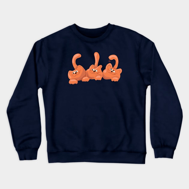 Three Red Cats Crewneck Sweatshirt by Catdog